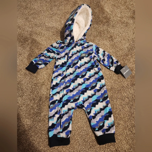Eddie Bauer 3-6 Months Hooded Fleece Bodysuit - Picture 3 of 9